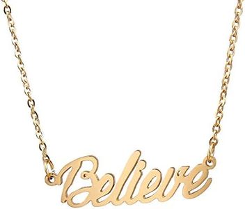 AOLO Dainty Believe Monogram Script Necklace Gold