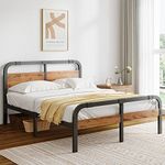 Wulan 14” Heavy Duty California King Bed Frame, Cal King Bed frame with Headboard and Footboard, 3000lbs Metal Platform Bed Frame, No Box Spring Needed, Non-Slip and Noise-Free, Black (Cal King)