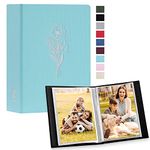 Lanpn Photo Album 4x6 100 Pictures 2 Packs, Small Mini Capacity Linen Photo Book Sets, Each Pack Holds 100 Top Loader Vertical Only Picture for Kids Boy Girls Teal