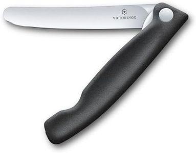 Victorinox Swiss Classic, Couteau à tomates et de table professionnel, Lame extra-tranchante, tranchant droit, 11 cm, Acier inoxydable, noir