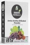 AMAN HERBALS - 100% Organic Amla Reetha Shikakai Powder for Hair | 3-In-1 Natural Hair Cleanser | Hair Powder Pack of 200gm