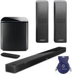 Bose Smart Ultra Dolby Atmos Soundbar, Black, Bundle with Bass Module 700 and 2X Surround Speakers 700, with H&A Brand 10' HDMI Cable