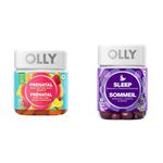 OLLY Prenatal Gummy Supplement with no artificial flavours and colours Sweet Citrus & Sleep Gummy Supplement helps promote a healthy sleep cycle Blackberry Zen