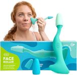 RAD 2-in-1 Face Roller – Textured and Smooth Silicone Roller Head Options - Freezer Safe for Cold Treatment - Wrinkles, Lifting & Lymphatic Drainage – Inspired by Jade Roller and Gua Sha