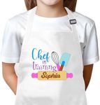 Personalized Kids Apron Chef In Training with Name - Custom Children's Cooking Little Helper Kitchen Apron - Unisex Baking Apron for Boys and Girls - Customized Gift for Toddler Boys and Girls 3-13