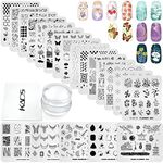 KADS 20pcs Nail Stamp Plates set Nails Art Stamping Plates Leaves Flowers Animal Nail plate Template Image Plate (20Pcs + Stamper)