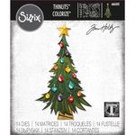 Sizzix Thinlits Die Set 14PK Trim a Tree Colorize by Tim Holtz | 666332 | Metal, Wafer-Thin Cutting Dies for Scrapbooking, Embossing, Journalling, Silver