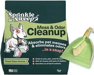 Sprinkle & Sweep Pet Accident Cleanup for all Hard Surface - Non Toxic Quick Pet Mess Cleaner & Odor Remover for Urine, Poop, Vomit, Diarrhea & Potty Training, Hair Balls (1Bag + Sweeper Kit)