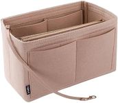 NEPAK Bag Organiser Insert,Felt Handbag Organiser for Tote Bag,Perfect for Speedy Neverfull Tote(Beige,L)