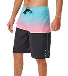 Rip Curl Dawn Patrol 21" Boardshorts for Men - Ripsuede Fabric - Pure Polyester - Engineered Sublimation Print Aqua 30 One Size, Aqua, 30