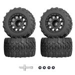 RCMOXETO 2.8 RC Tires 12mm Hex RC Tires and Wheels Preglued 1/10 Scale RC Truck Tires with Foam Inserts for Traxxas 2.8 Wheels and Tires for Rustler Stampede 4X4 VXL Arrma 4PCS