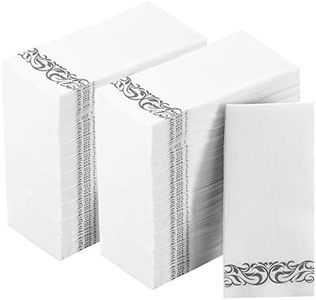 Vplus 400 Pack Paper Napkins Guest Towels Disposable Premium Quality 3-ply Dinner Napkins Disposable Soft, Absorbent, Perfect for Kitchen, Wedding, Parties, Dinners or Events(Silver)