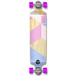 Yocaher Drop Down Longboard Complete Cruiser 41.25" x 10" Geometric Purple w/Premium Black Grip Tape, Heavy Duty Aluminum Alloy Truck, 71mm Longboard Wheels, and ABEC -9 Bearings