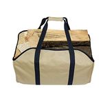 CACTIYE Canvas Log Tote Bag Carrier Indoor Fireplace Firewood Totes Large Log Carrier, firewood Carry Bag Holder, arm Load Cloth firewood Carrier (Yellow)