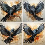 Diamond Paintings for Adults 4 Pack Diamond Art Accessories Black Crow Diamond Painting Large 28x28 Inch Full Drill Gem Art Rhinestone Crystal Art Crafts for Home Wall Art Decor and Ghristmas Gifts