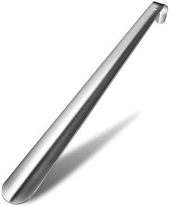 ZOMAKE Metal Shoe Horn 42CM - Long Handle Shoehorn Heavy Duty Stainless Steel Shoe Horns for Seniors Kids