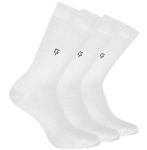 FOOTPRINTS Odour Free Organic Cotton & Bamboo Men's Formal Socks | White | Pack of 3