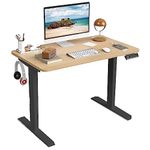 Motorized Sit & Stand Desk Electric Stand Up Desk of 48 x 24inch with Adjustable Height Fully Motorized Black Frame