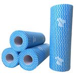 UKEENOR Blue Handi Wipes Dry Reusable Dish Cloths Multi use Reusable Handi Wipe Disposable Cleaning Cloth Kitchen Towels Machine Washable 4 Rolls Blue Total 200 Count