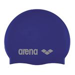 arena Classic Silicone Swim Cap, Sky Blue / White