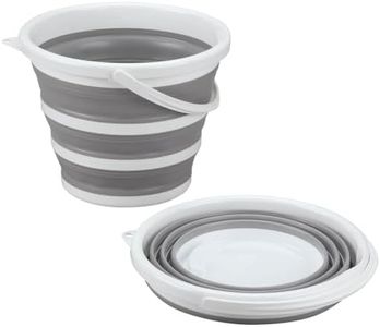 Collapsible Round Bucket with Handle by LivingSURETM - 2 pk
