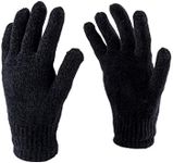 1 Pair Gloves Mens Heat Control Thermal Lined Chenille Fashion Black One Size