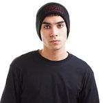 Marvel Men's Line Logo Beanie, Black (Black Blk), One Size UK