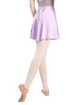 Dayrose Dance Skirts for Women, Ballet Wrap Skirt Women with Elastic Ties for Dance Practice, Skating, Light Purple, Small