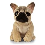 Living Nature AN452 Pets French Bulldog Plush, Realistic Soft Cuddly Sitting Toy, 21cm, 20cm Dog