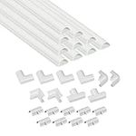 D-Line 157in Cord Hider Kit, Patented Cable Cover, Hide Wires on Wall, Channel for TV Mount Cords, Raceway Wire Hiders, Paintable, Adhesive, Half Round, 10x 1.18in W x 0.59in H x 15.7in L, White