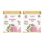 Tifusion Slimming Healthy Green Tea for Weight Loss with Garcinia, Cinnamon, Ginger, Ashwagandha, Tulsi | Natural Herbal Whole Loose Leaf With Herbs| 200 Gms 100 Serving Cups