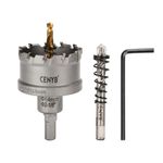 CENYB 2-1/8" (54mm) Tungsten Carbide Tipped Hole Saw with 2Pcs Titanium-Plated Pilot Drill Bits for Metal, Steel, Iron, Wood, Plastic