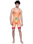 Shiv Naresh Men's Slim Fit Wrestling Singlet (W6_Orange/RED/Navy/Green/White M)