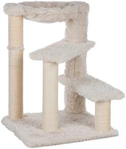 TRIXIE Baza Senior Cat Tree with Hammock and Steps | Scratching Posts | Cat Playground | Cream, Medium, (44544)