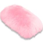 Andalus Brands Pure Australian Sheepskin Fluffy Car Center Console Cover, Luxurious Non-Shedding Furry Arm Rest Cover for Car, Versatile for All Seasons, Pink - (11.47" X 6.3")