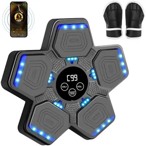 Music Boxing Machine for Women Teenagers Kids, Smart Boxing Equipment with Boxing Gloves, Wall Mounted Electronic Punching Machine for Home Gym Workout Indoor