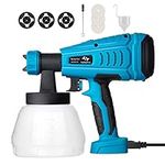 Paint Sprayer 550W Tilswall HVLP Electric Paint Spray Gun with 1300ML Detachable Tank Max 1200ml/min, 3 Spray Patterns,3 Nozzle Sizes for Fence, Cabinet, Home Painting