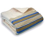 YAFA® Premium Cotton Flannel Blanket, Extra Long King Size 102x105 Inches, Soft, Warm, Comfortable Flannel Throw, Home and Hospital Flannel Blanket (Blue Stripe, King-102"x105")