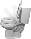 Carex Health Brands Elongated Hinged Toilet Seat Riser - Adds 3.5 Inches of Toilet Lift, 300 Pound Weight Capacity - Hinged Toilet Riser For Easy Cleaning, White