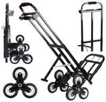 Mecete Enhanced Stair Climbing Cart Portable Climbing Cart 460 lb Largest Capacity All Terrain Stair Climbing Hand Truck Heavy Duty with 6 Wheels (Black) 2 Climbing Rope for Heavy Cargo on Stairs