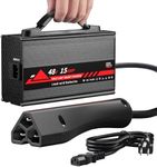 KEMIMOTO 48V Golf Cart Charger for EZGO RXV/TXT, 15A Golf Cart Battery Charger, Overcharge Protection, Full in 4-6H, Trickle Charge, 16 ft, 3-Pin Triangle Plug, for Lead Acid Battery