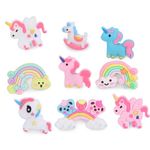 NEOBABY Cute Unicon Pony & Rainbow Silicone, Multi Shoe Charms | Jibbits Charms For Decoration Unique Designs & Compatible With Croc & Clogs (Assorted, Random (Pack Of 12)