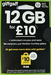 giffgaff £10 + 2GB Data + 500 Mins + Unlimited Texts