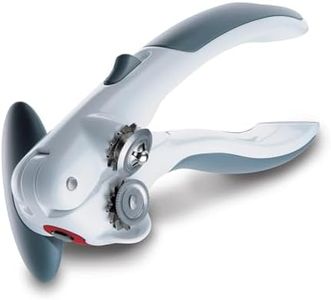 Zyliss Lock N' Lift Can Opener - Manual Can Opener with Locking Mechanism - Safe Magnetic Can Opener - Easy-to-Turn Can Opener - White/Gray