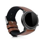 kwmobile Strap Compatible with Huami Amzfit GTR (47mm) / GTR 2 / GTR 3 / GTR 4 Strap - Silicone and Leather Sport Wristband - Brown/Black