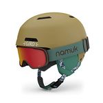 Giro Crue Combo Pack Kids Ski Helmet - Snowboarding Helmet with Matching Goggles for Youth, Boys & Girls Namuk Gold/Northern Lights S 52-55.5cm