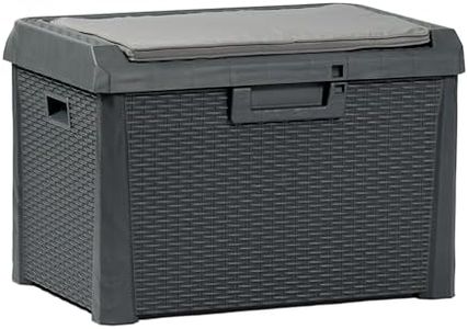 Toomax Art. 170 Compact Box Santorini Malle de Rangement Résine Noir 73 x 50,5 x 49,5 cm