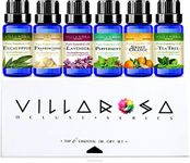 [100% AUSSIE-OWNED] VILLAROSA™ Deluxe Series 100% Pure & Natural Essential Oils Gift Set (6 x 10ml Value Pack) | Aussie Owned & Operated | Highest Authenticity | Crafted Designer Packaging | Perfect For Aromatherapy, Aroma Diffusers & Gift Ideas - Eucalyptus, Peppermint, Lavender, Frankincense, Tea Tree & Sweet Orange | Complimentary eBook Download | Prime Shipping Available | Ideal For Valentine's Day, Christmas & Santa Claus Gifts, Mother's Day, Birthday, Thanksgiving Day Presents