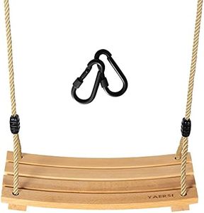 Wooden Tree Swings Tree Swing for Adults Children Kid's Wood Swing Seat with Adjustable Rope 220lbs Load Wooden Swing Set for Indoor Outdoord