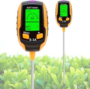 4 in 1 Soil PH Tester Soil Moisture Meter/Light/Temperature/Soil Salinity/Soil pH Meter for Gardening Soil Plant Hygrometer Soil Tester for Indoor&Outdoor Garden,Farm,Lawn,Grass